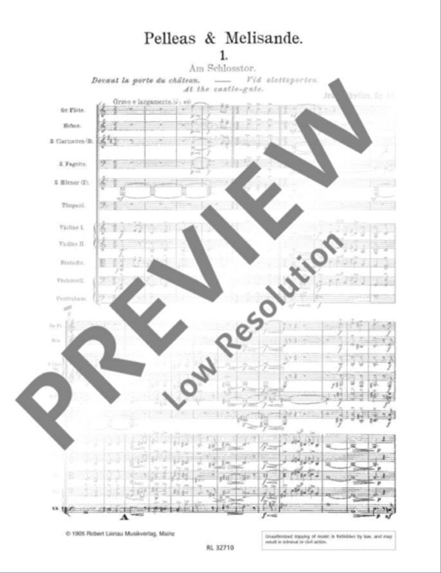 Pelléas et Mélisande Chamber Orchestra scores gallery preview page 4