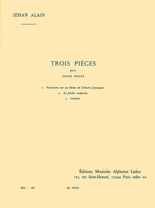 Book cover for Trois Pieces pour Grande Orgue