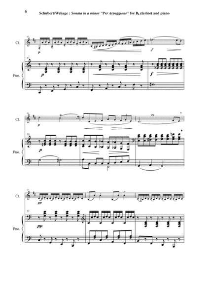 Franz Schubert: Sonata in A minor "per arpeggione", arranged for Bb clarinet and piano