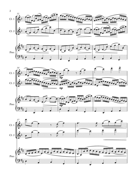Pachelbel's Canon for 2 Clarinets and Piano