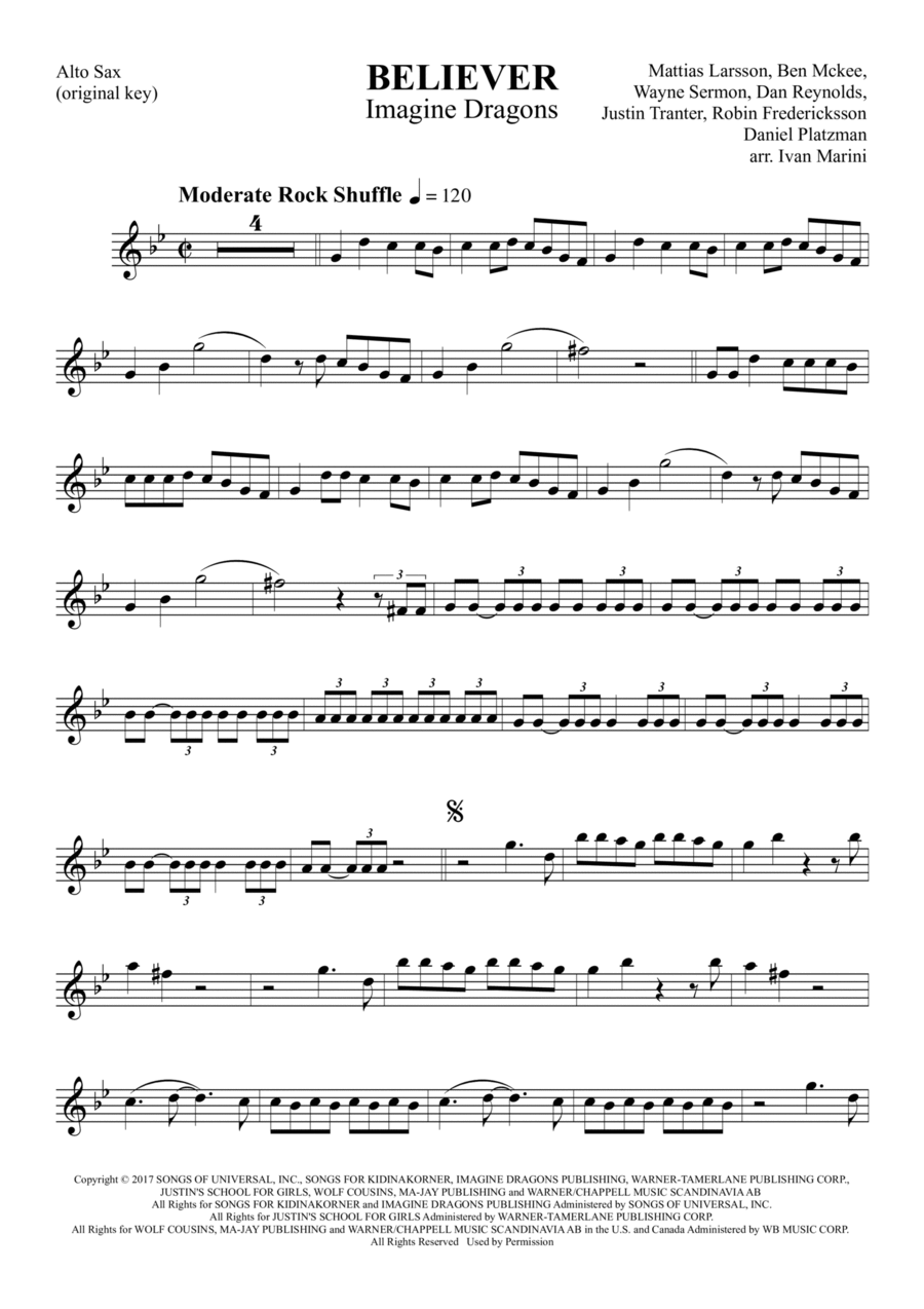 Believer Small Ensemble scores gallery preview page 1