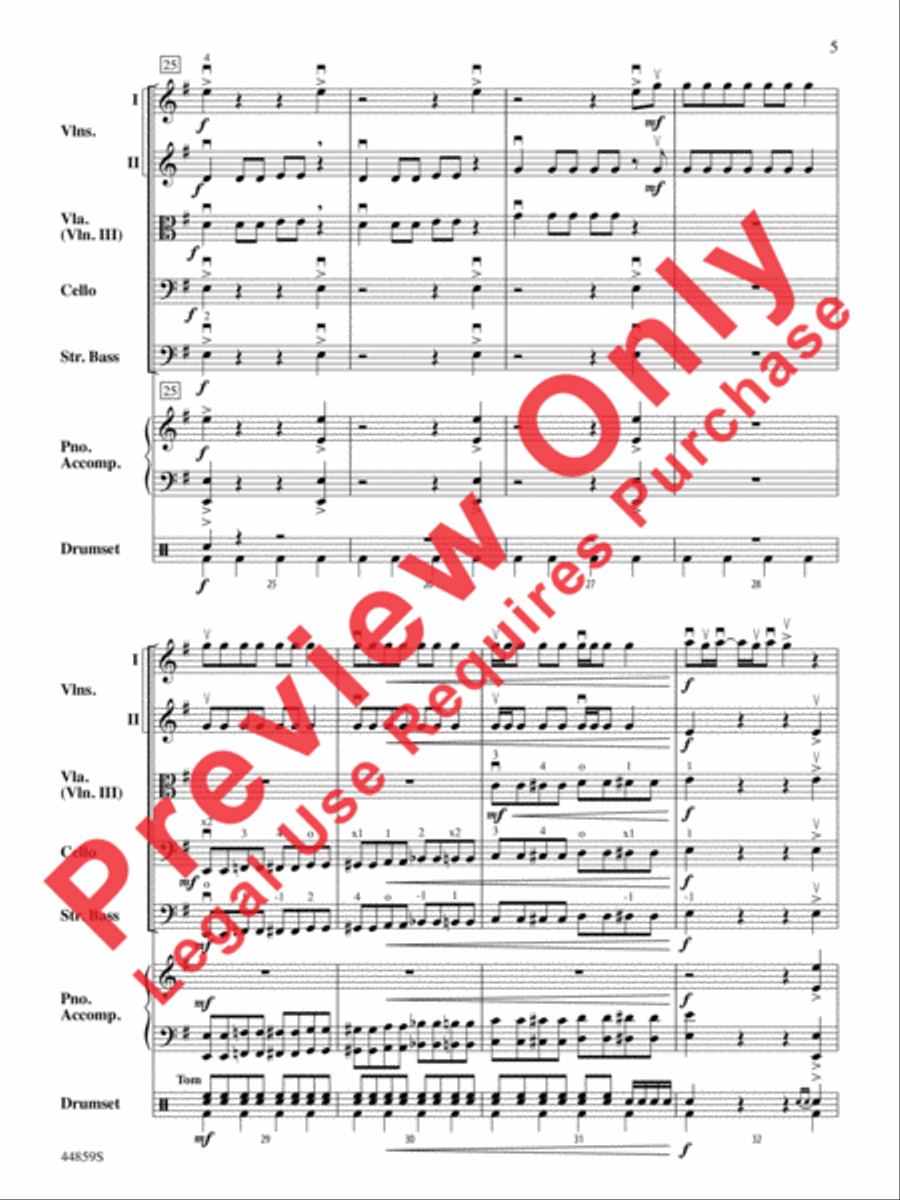 Uptown Funk, Theme from String Orchestra scores gallery preview page 6
