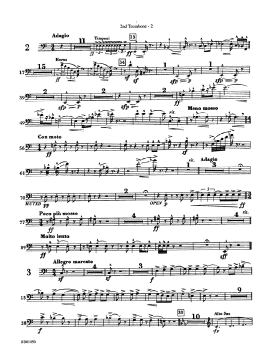 Trittico: 2nd Trombone Trittico: 2nd Trombone Concert Band scores gallery preview page 2
