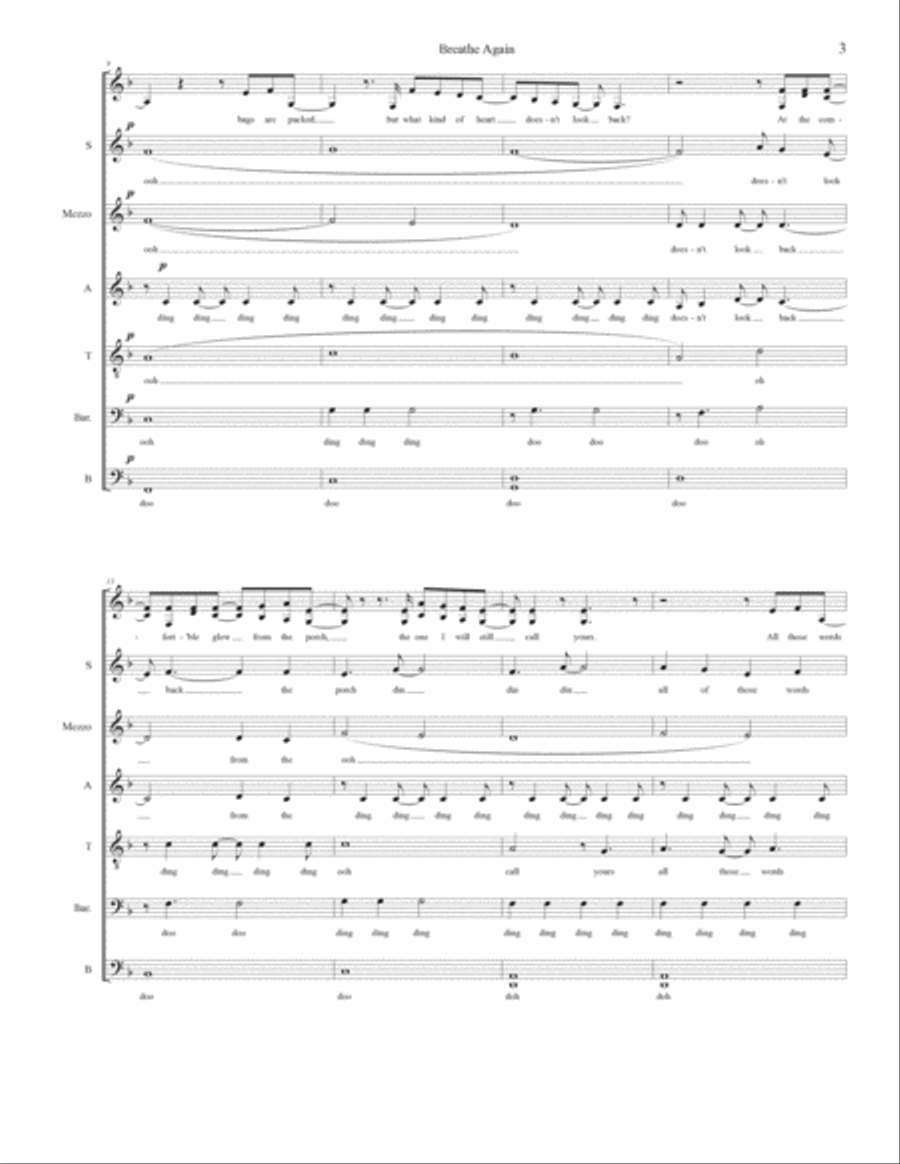 Breathe Again 4-Part scores gallery preview page 3