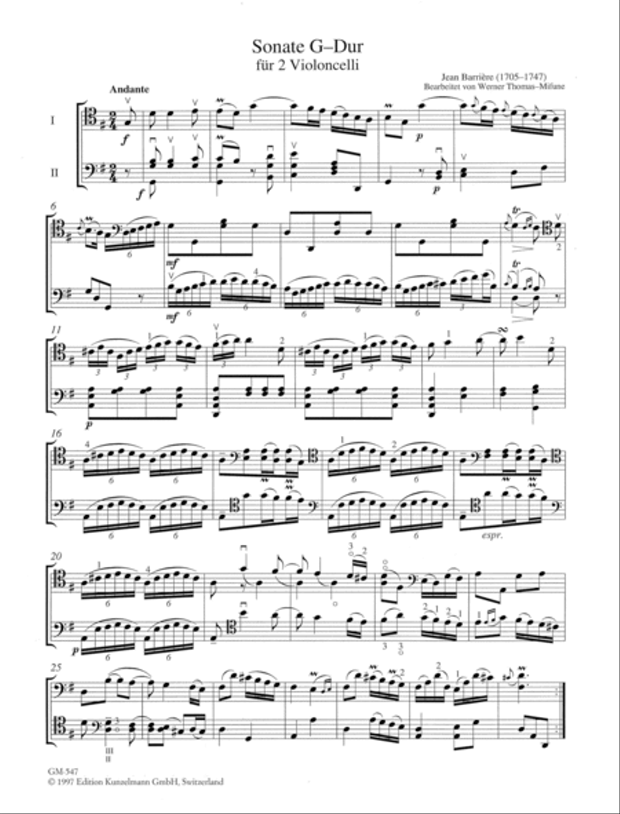 Sonata for 2 celli