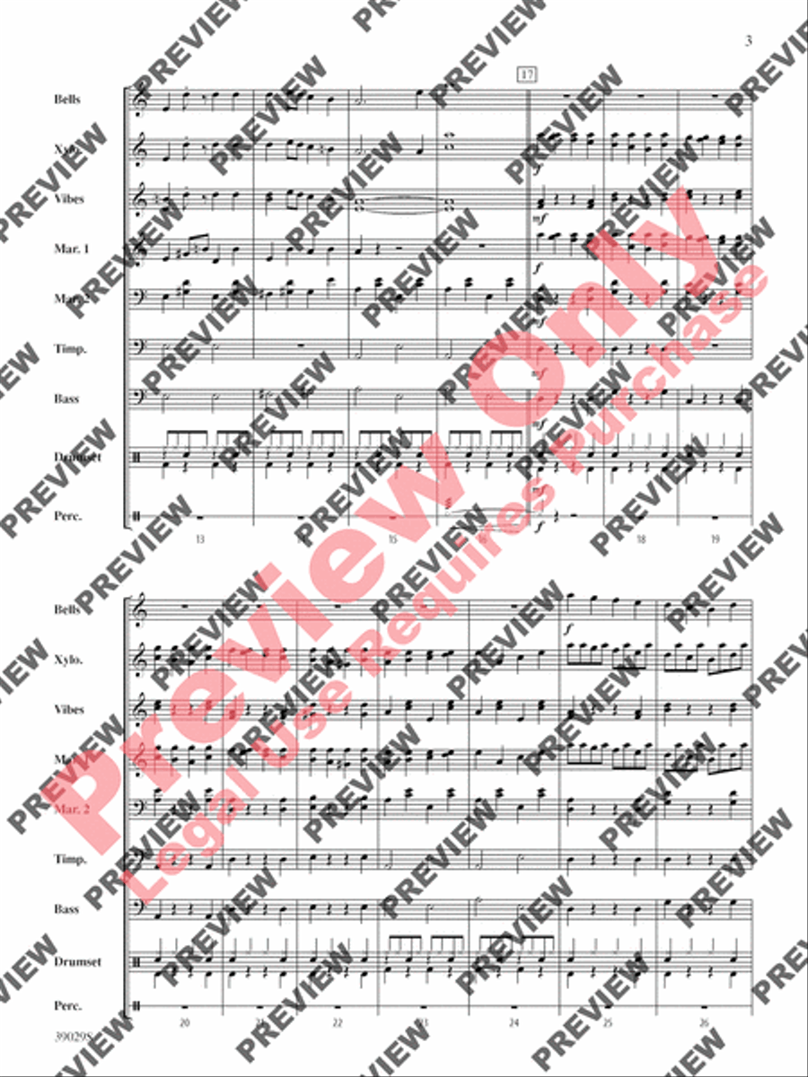 The Pink Panther Medley (Inspector Clouseau and The Pink Panther Theme) Percussion Ensemble scores gallery preview page 4