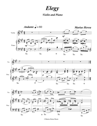 Elegy-Nocturne for Violin and Piano composed by Marius Herea