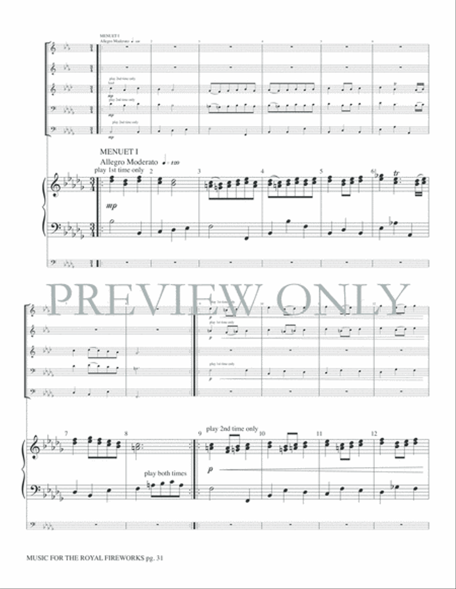 Music for the Royal Fireworks Brass Ensemble scores gallery preview page 33