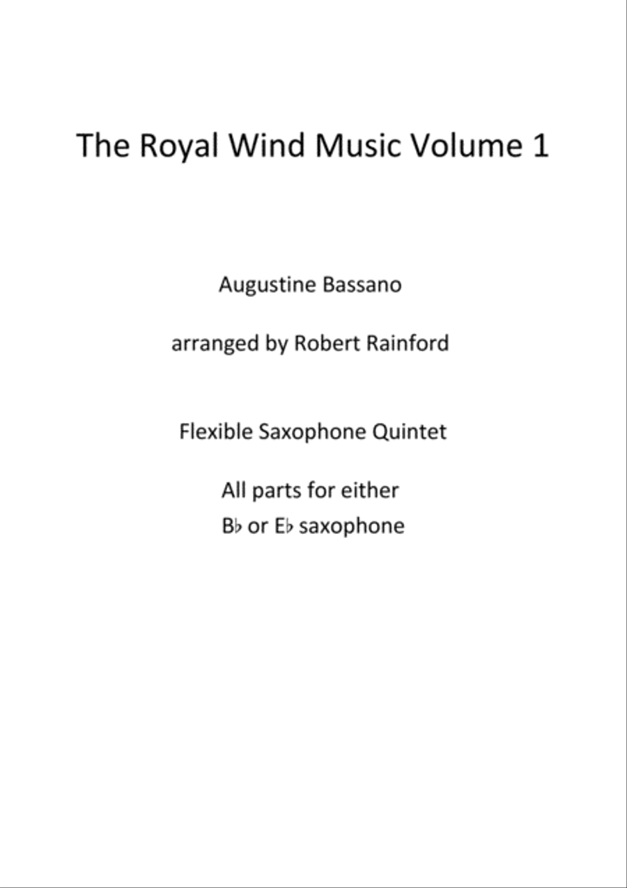 Royal Wind Music Royal Wind Music Saxophone Ensemble scores gallery preview page 1