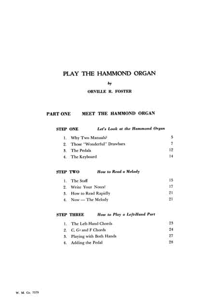 Play the Hammond Organ Pt 1