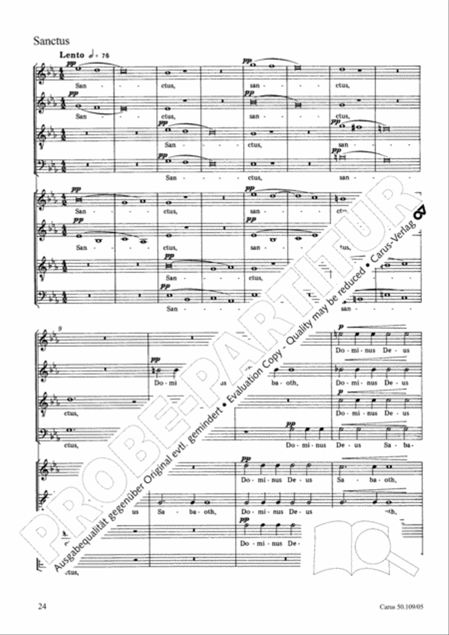 Mass in E flat major (Messe in Es) 4-Part scores gallery preview page 25