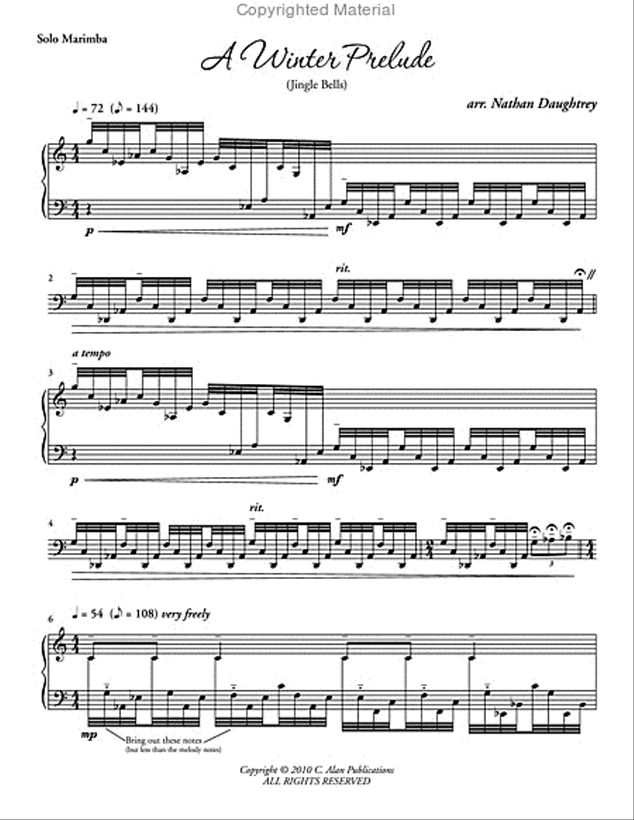 A Winter Prelude & Postlude Percussion Ensemble scores gallery preview page 2