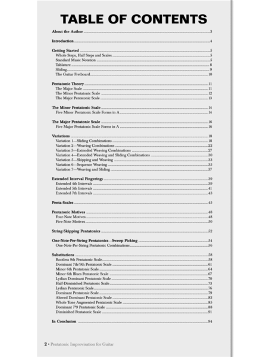 Pentatonic Improvisation for Guitar Guitar Tablature scores gallery preview page 5