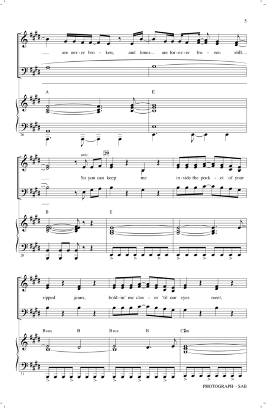 Photograph (arr. Mark Brymer) 3-Part scores gallery preview page 4