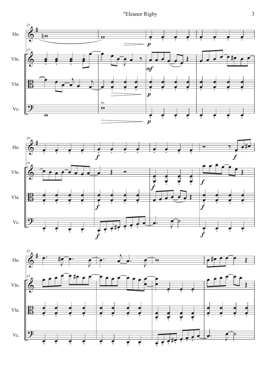 Eleanor Rigby Horn scores gallery preview page 3