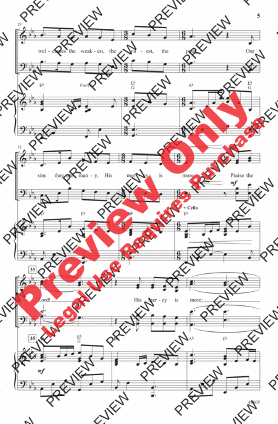 His Mercy Is More 4-Part scores gallery preview page 5