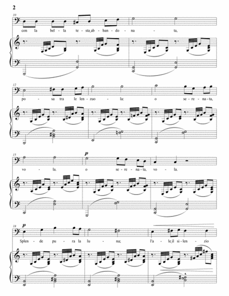 TOSTI: La serenata (transposed to C major, bass clef)