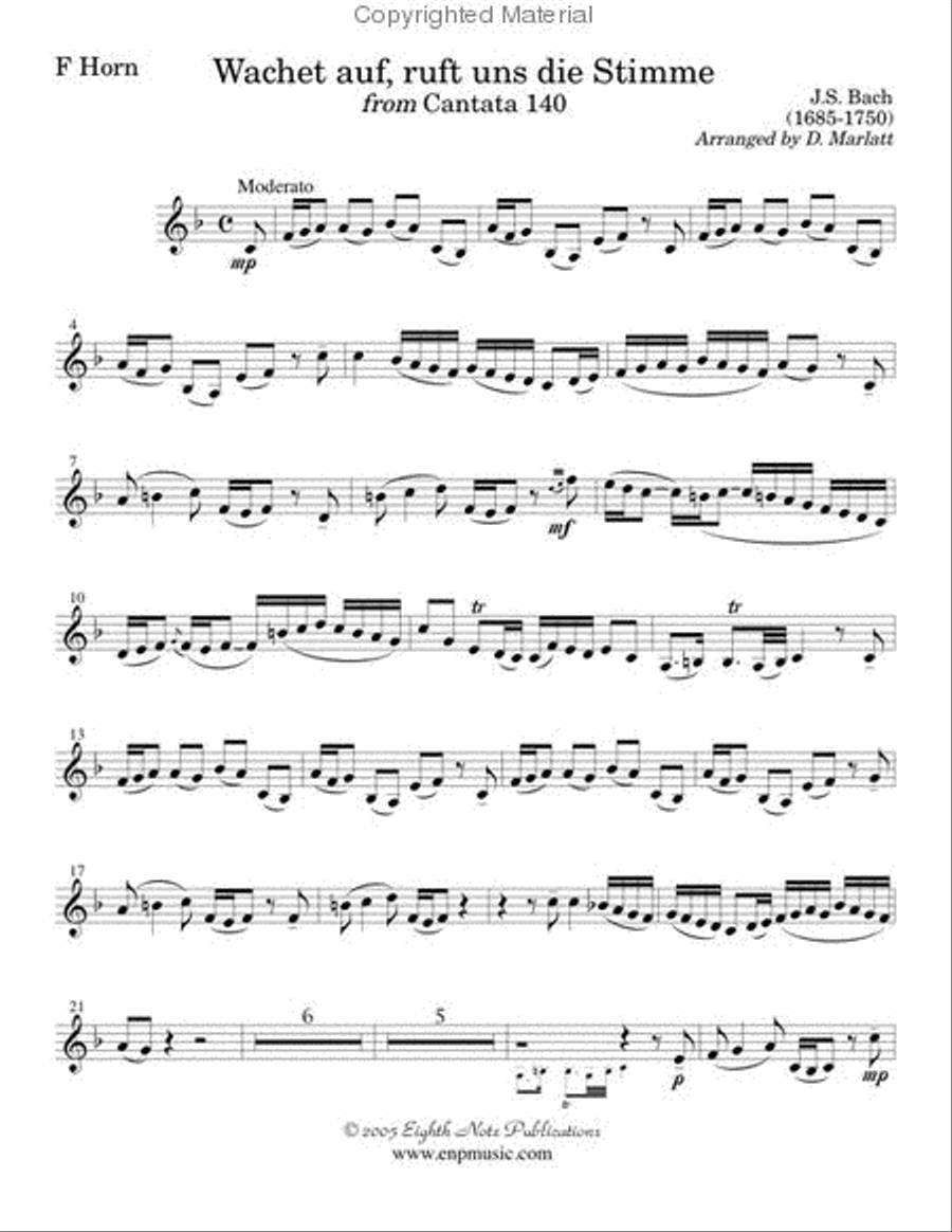 Wachet Auf (from Cantata 140) Small Ensemble scores gallery preview page 2