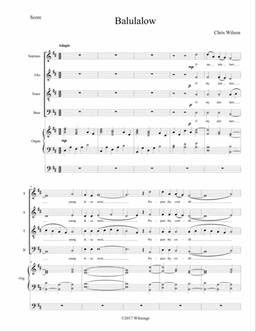 Balulalow Balulalow 4-Part scores gallery preview page 1