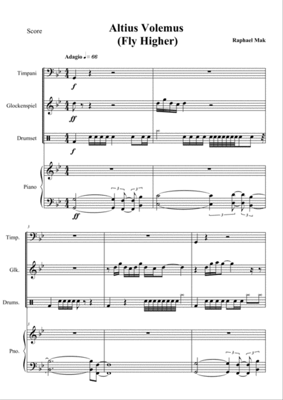 Altius Volemus, op. 16 Percussion Ensemble scores gallery preview page 3