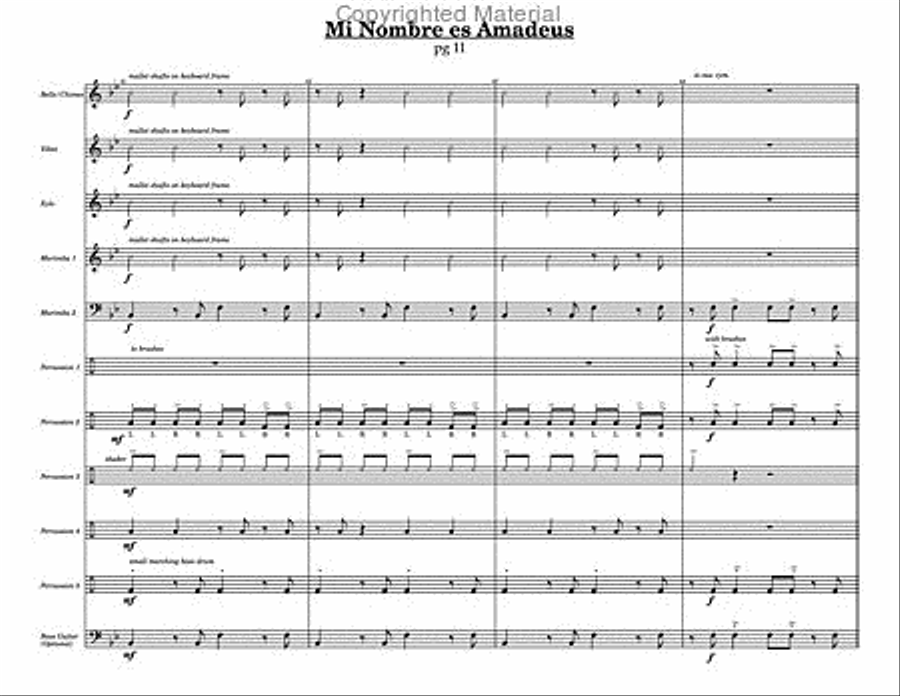Mi Nombre es Amadeus Percussion Ensemble scores gallery preview page 5