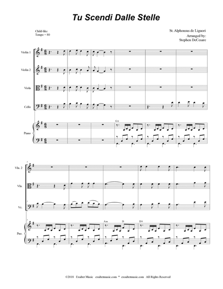 Tu Scendi Dalle Stelle (String Quartet and Piano) image number null