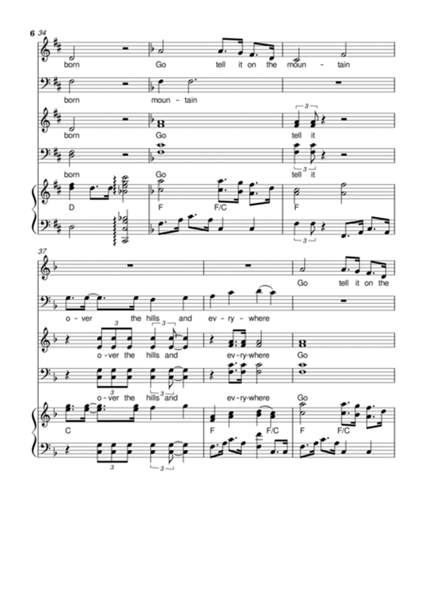 Go tell it on the mountain - SATB + 2Solo's - Arr. Forevergreens Music image number null