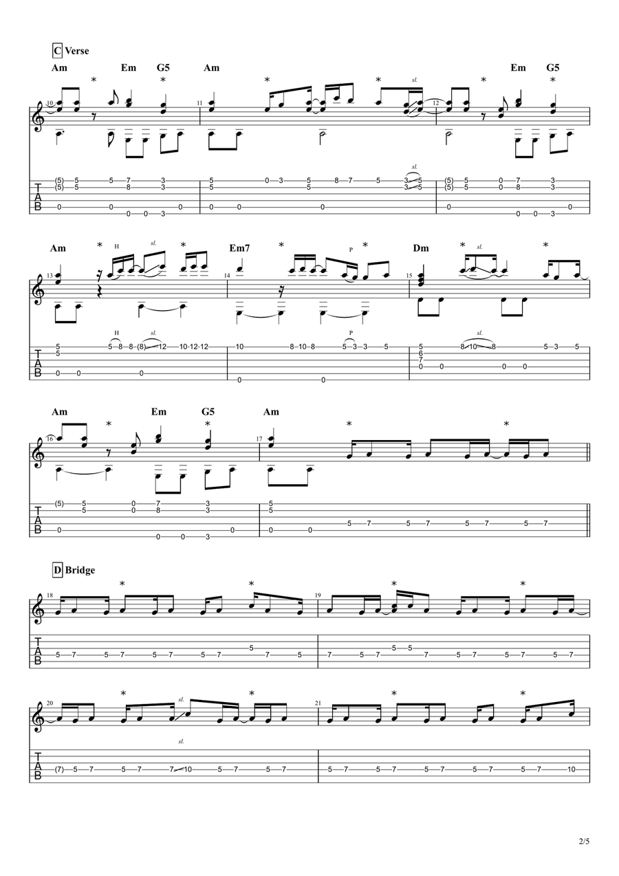 Ain't No Sunshine Acoustic Guitar scores gallery preview page 3