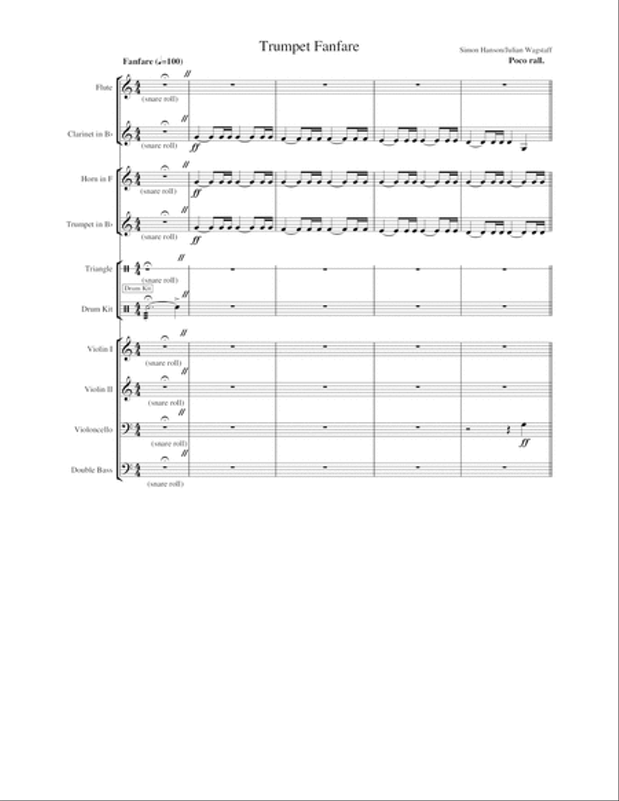 Trumpet Fanfare - Entr'acte from the musical John Paul Jones (complete performance materials) Concert Band scores gallery preview page 3