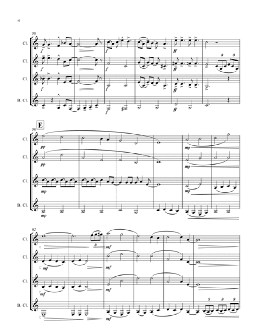 When I'm Sixty-four Clarinet Quartet scores gallery preview page 5