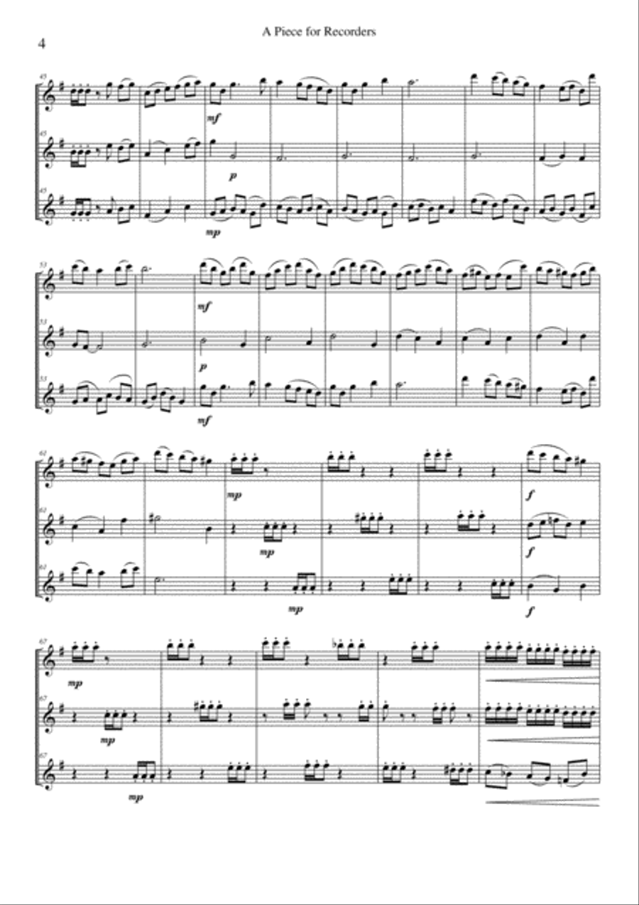 A Piece for Recorders A Piece for Recorders Recorder scores gallery preview page 4