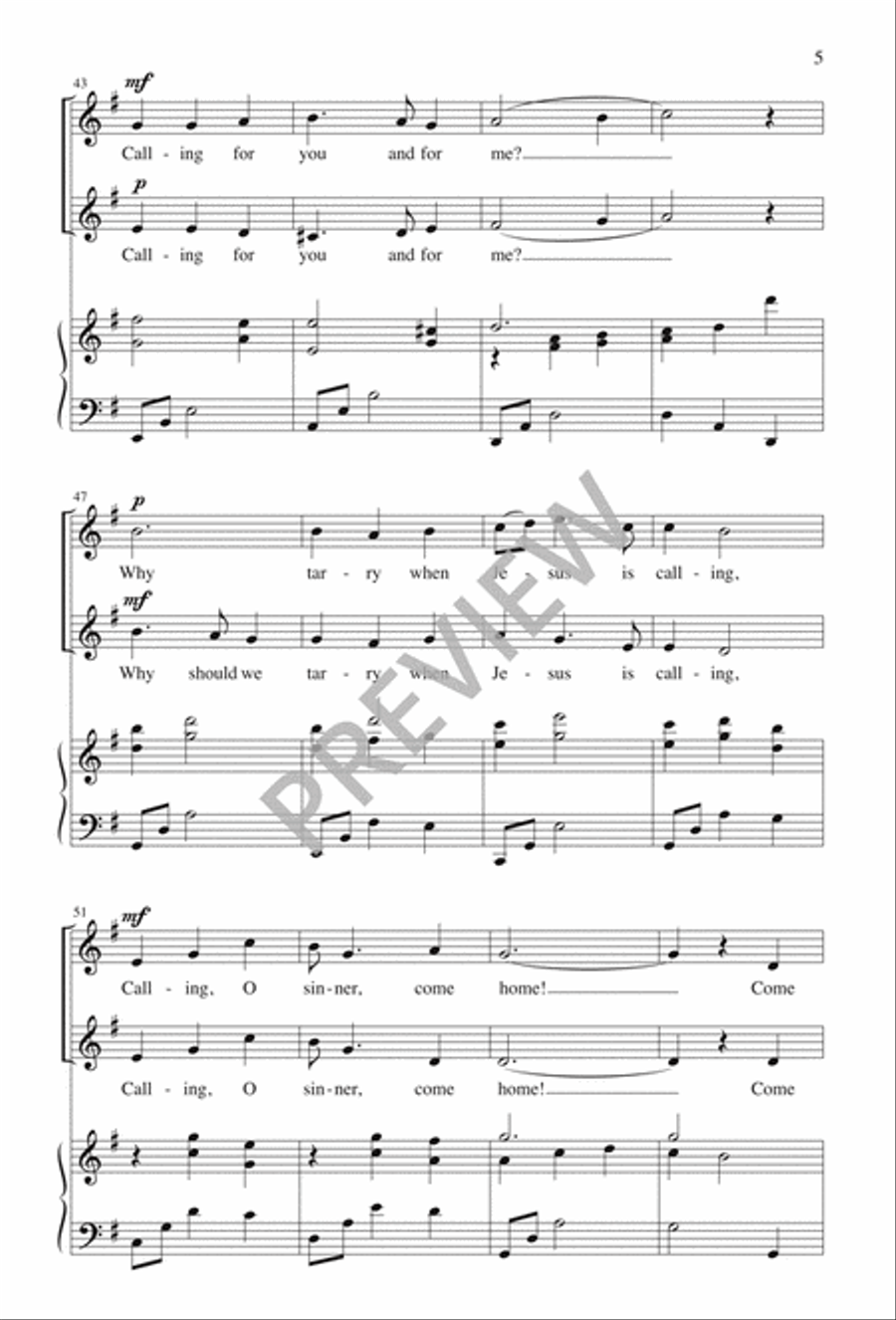 Softly and Tenderly 2-Part scores gallery preview page 5