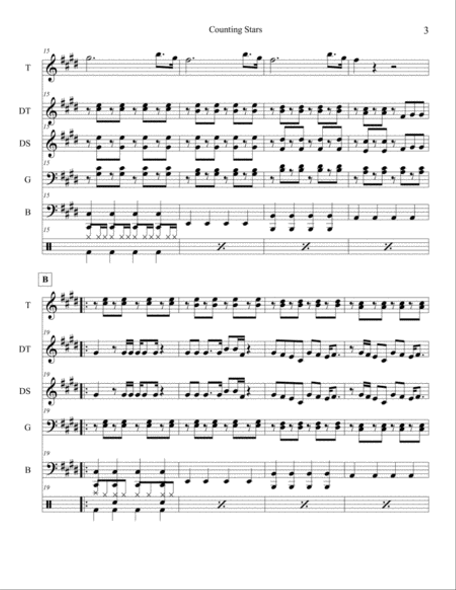 Counting Stars Counting Stars Percussion Ensemble scores gallery preview page 4