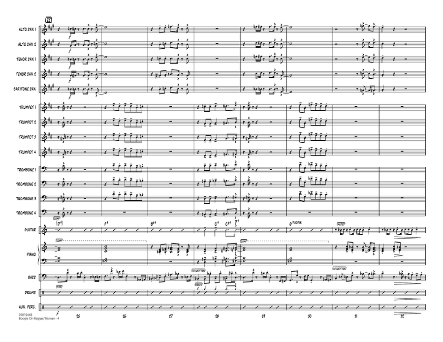 Boogie On Reggae Woman - Conductor Score (Full Score) Jazz Ensemble scores gallery preview page 4