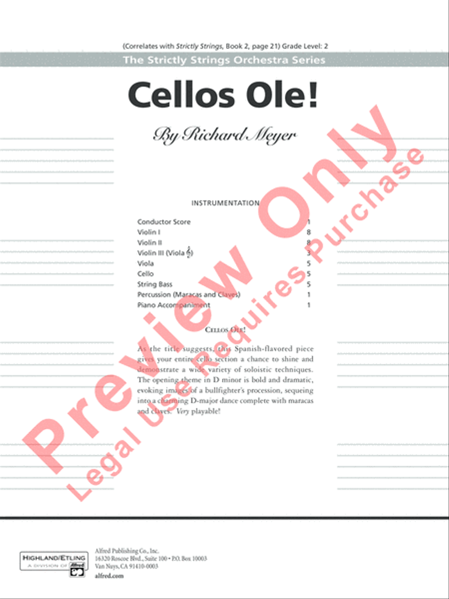 Cellos Ole! String Orchestra scores gallery preview page 2