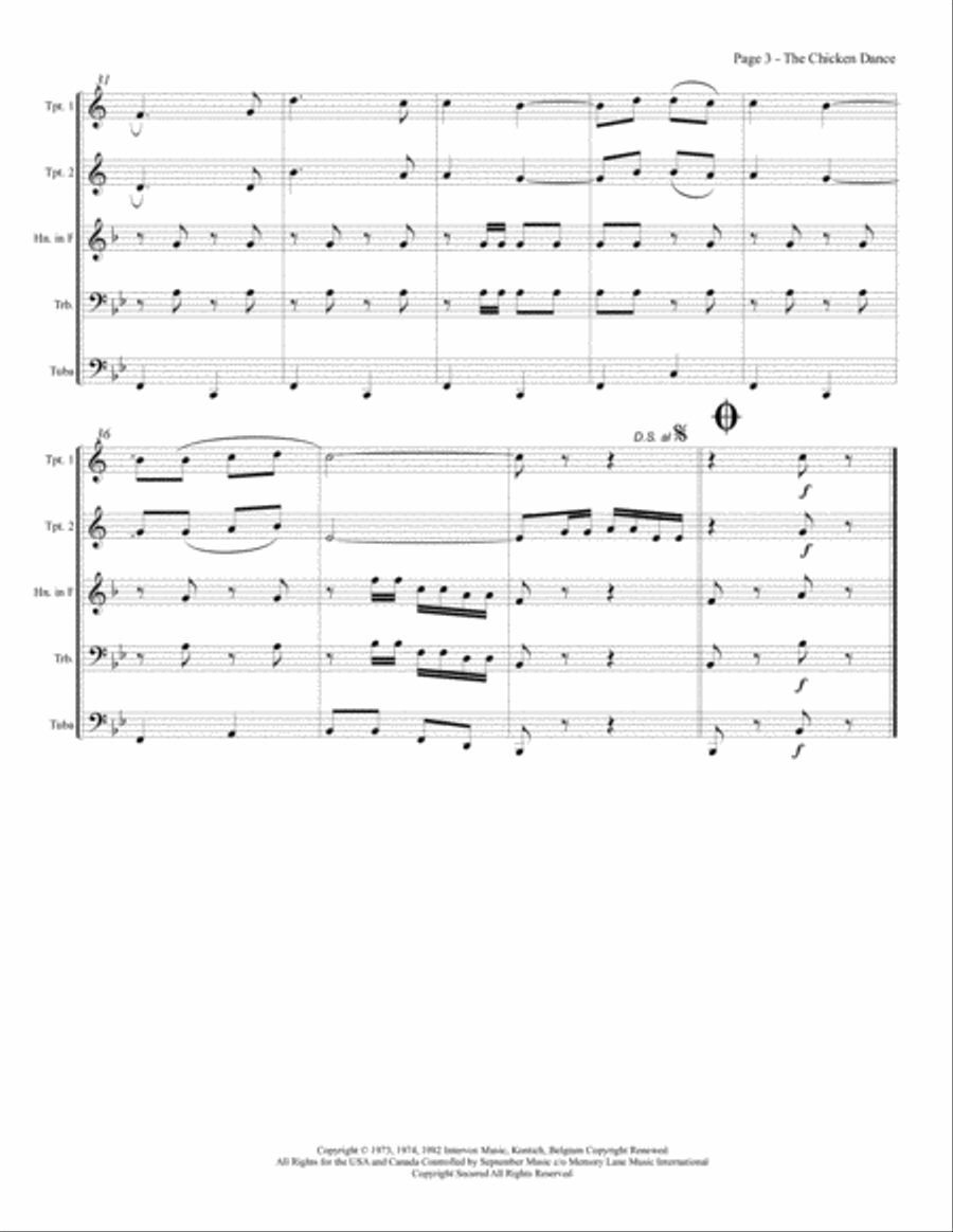 The Chicken Dance Brass Ensemble scores gallery preview page 4
