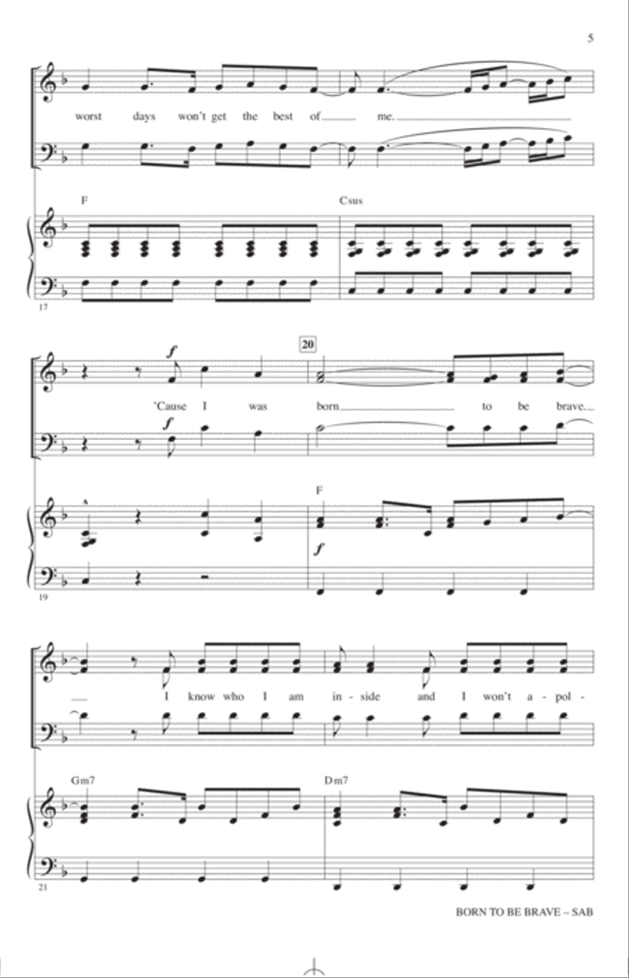 Born To Be Brave (from High School Musical: The Musical: The Series) (arr. Mac Huff) 3-Part scores gallery preview page 4