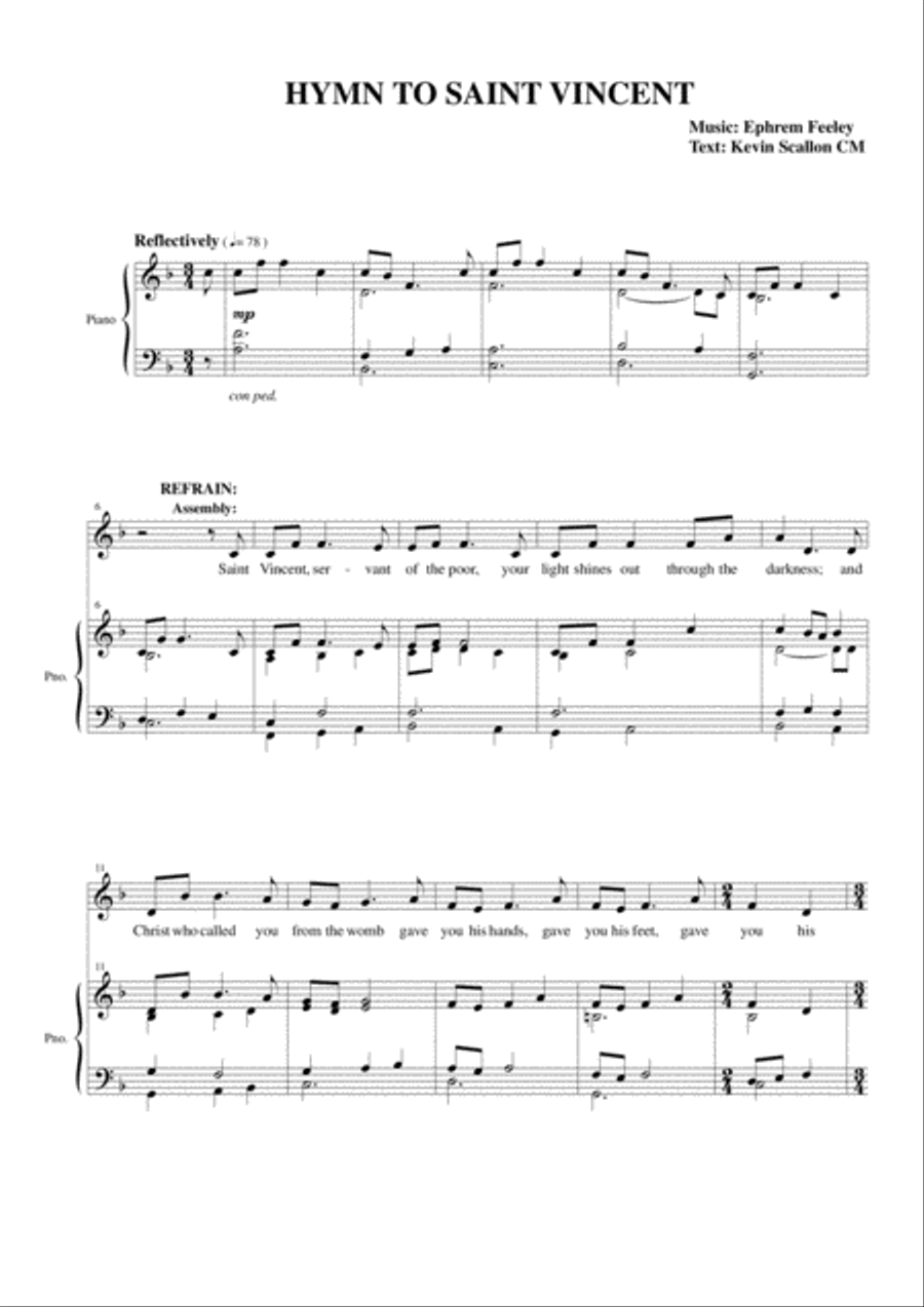 Hymn to Saint Vincent Hymn to Saint Vincent 3-Part scores gallery preview page 2