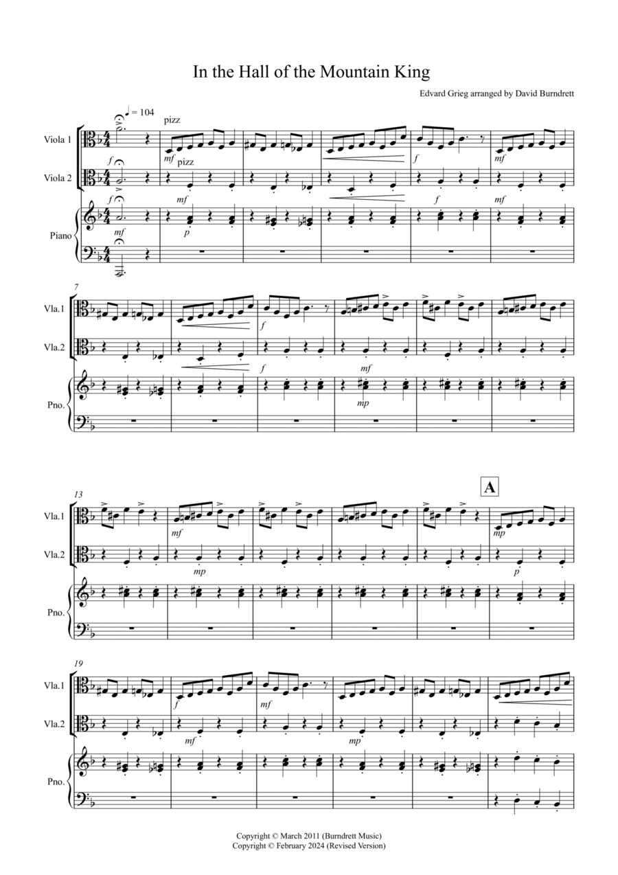 In the Hall of the Mountain King for Viola Duet by Edvard Grieg String Duet - Digital Sheet Music