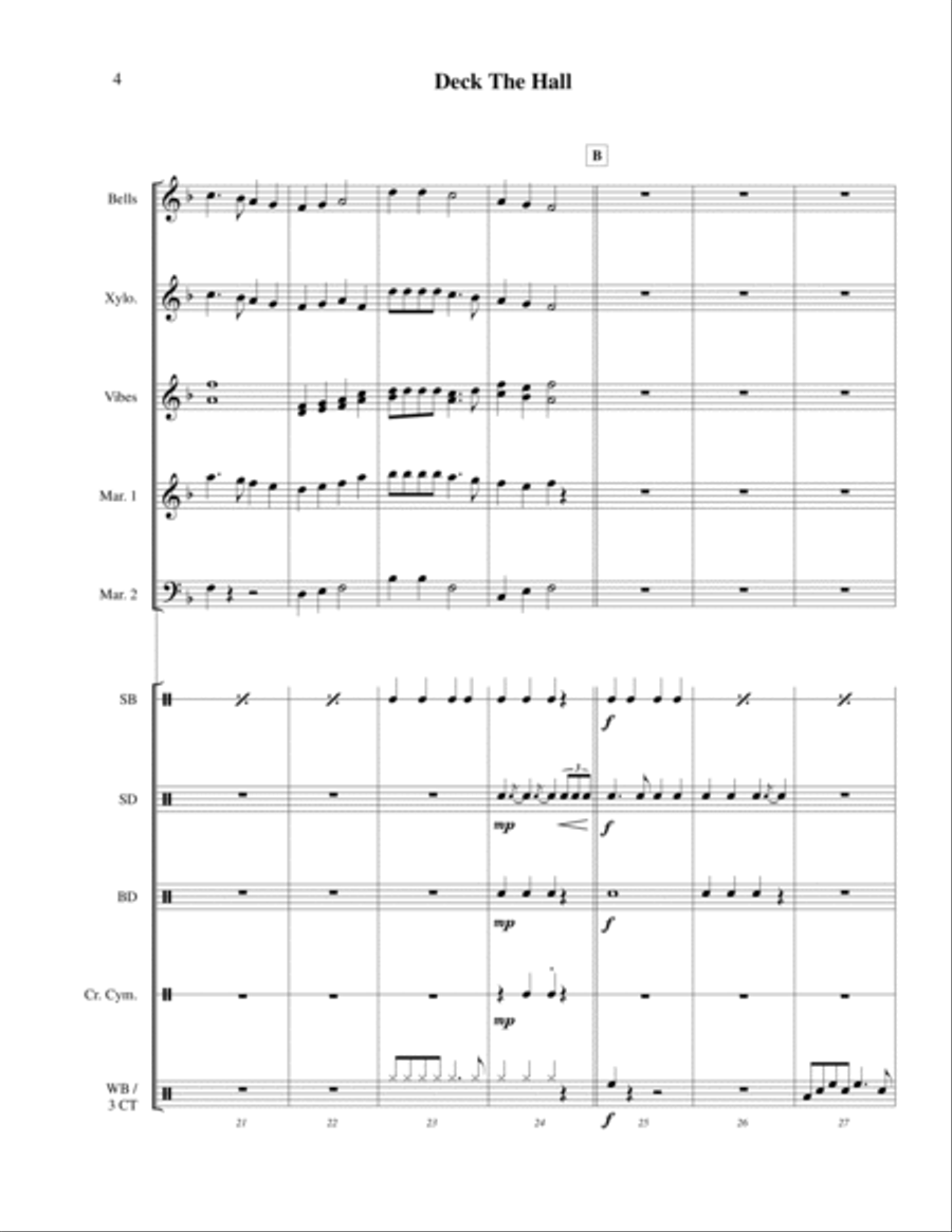 Deck The Hall for Percussion Ensemble image number null