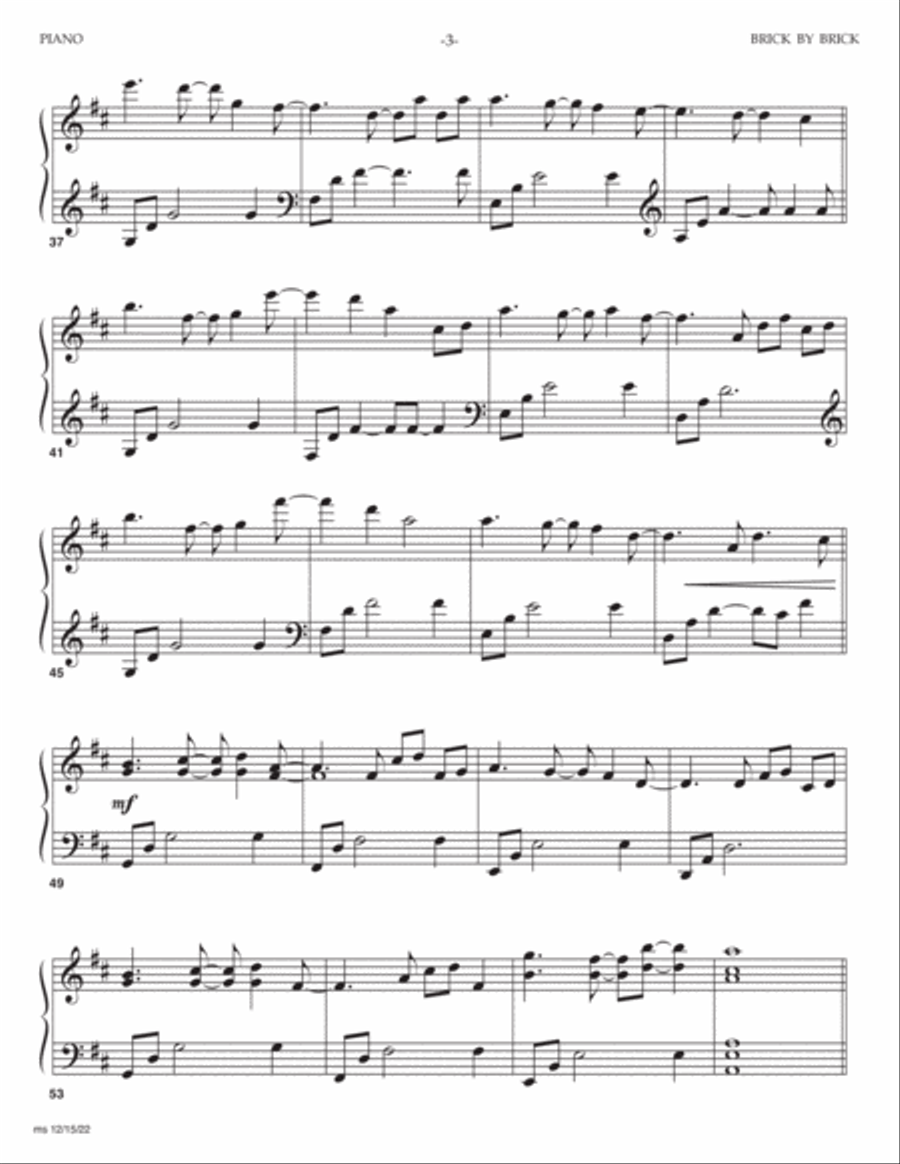 Brick By Brick Piano scores gallery preview page 3