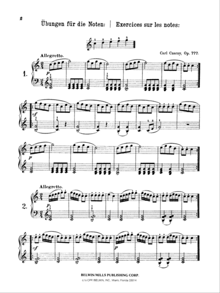 Five Finger Studies, Op. 777