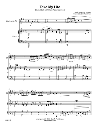 TAKE MY LIFE (and Let It Be Consecrated) - CLARINET SOLO with Piano Accompaniment