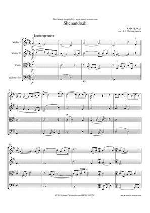 Book cover for Shenandoah - String Quartet- G, Ab ma