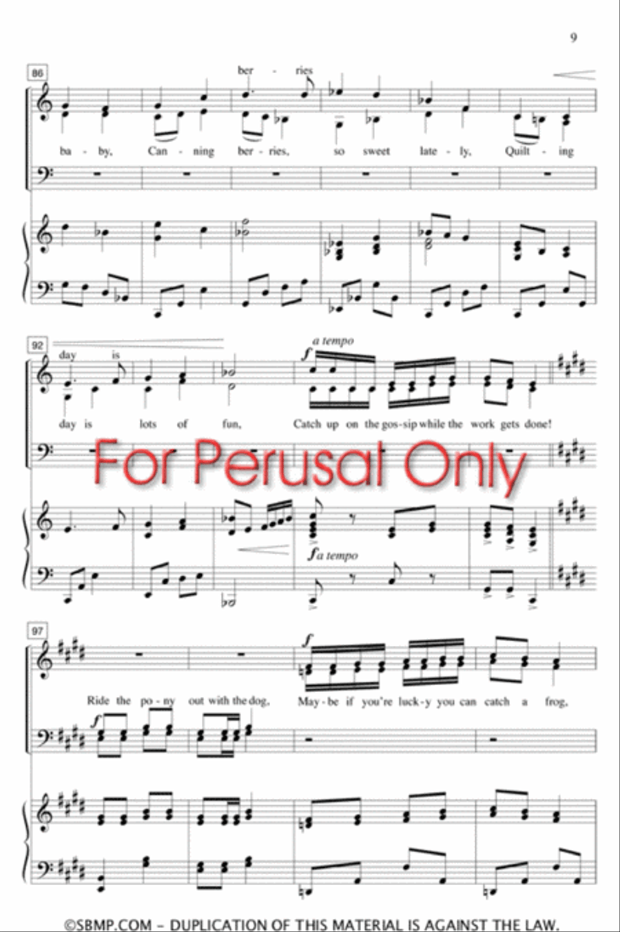 Sun's A-Risin' - SATB Octavo 4-Part scores gallery preview page 9