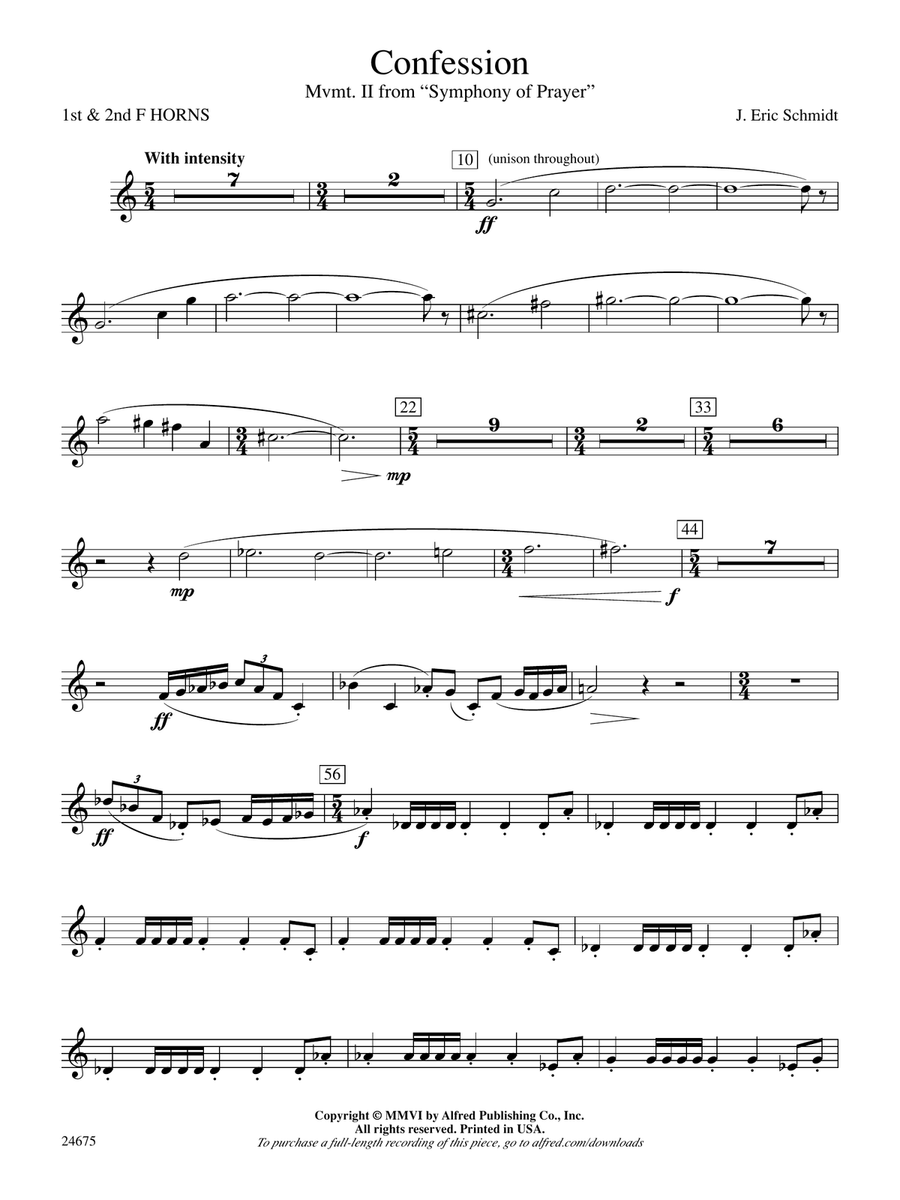 Confession (Movement 2 of Symphony of Prayer): 1st & 2nd F Horns