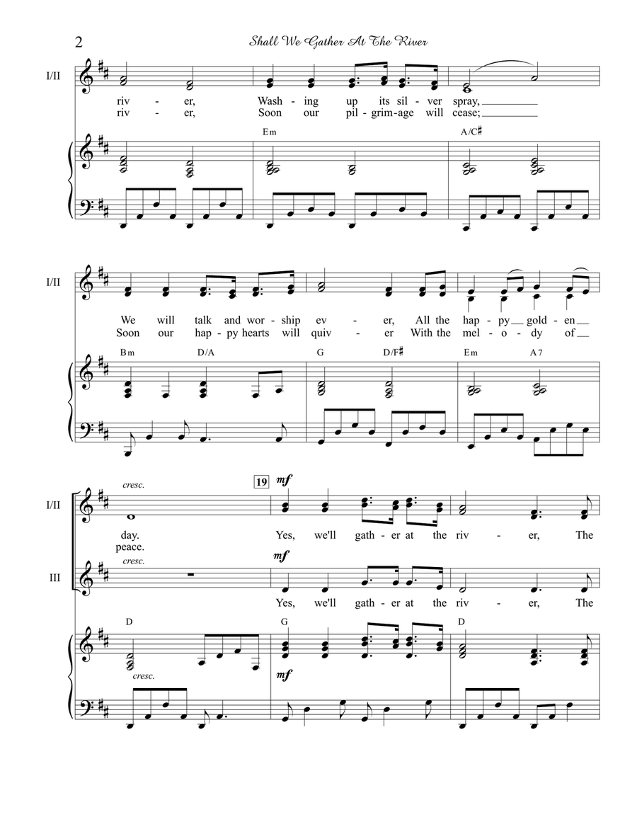 Shall We Gather At The River Piano scores gallery preview page 2