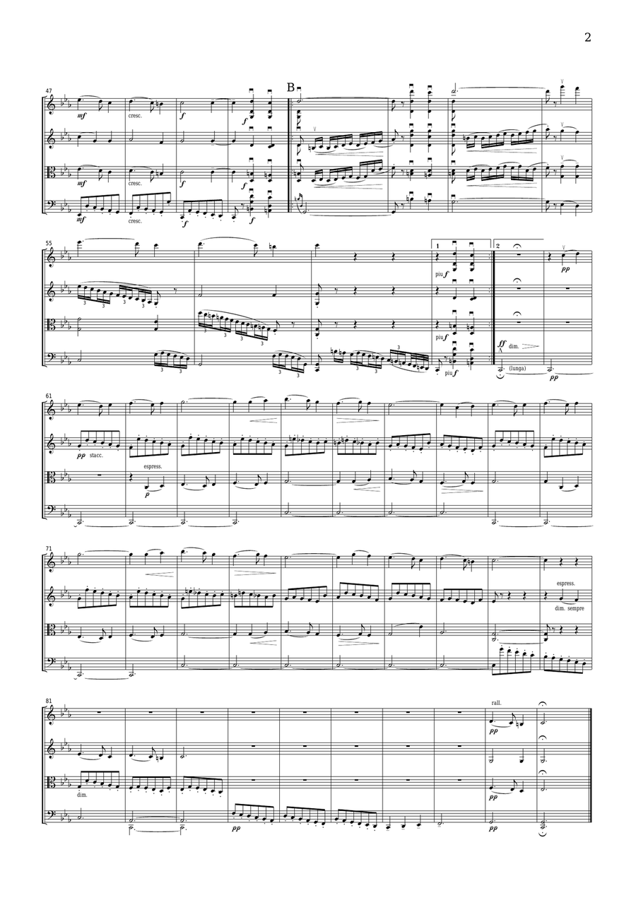 Respighi Siciliana from Ancient Airs and Dances Suite No.3, for string quartet, CR002 String Quartet scores gallery preview page 2
