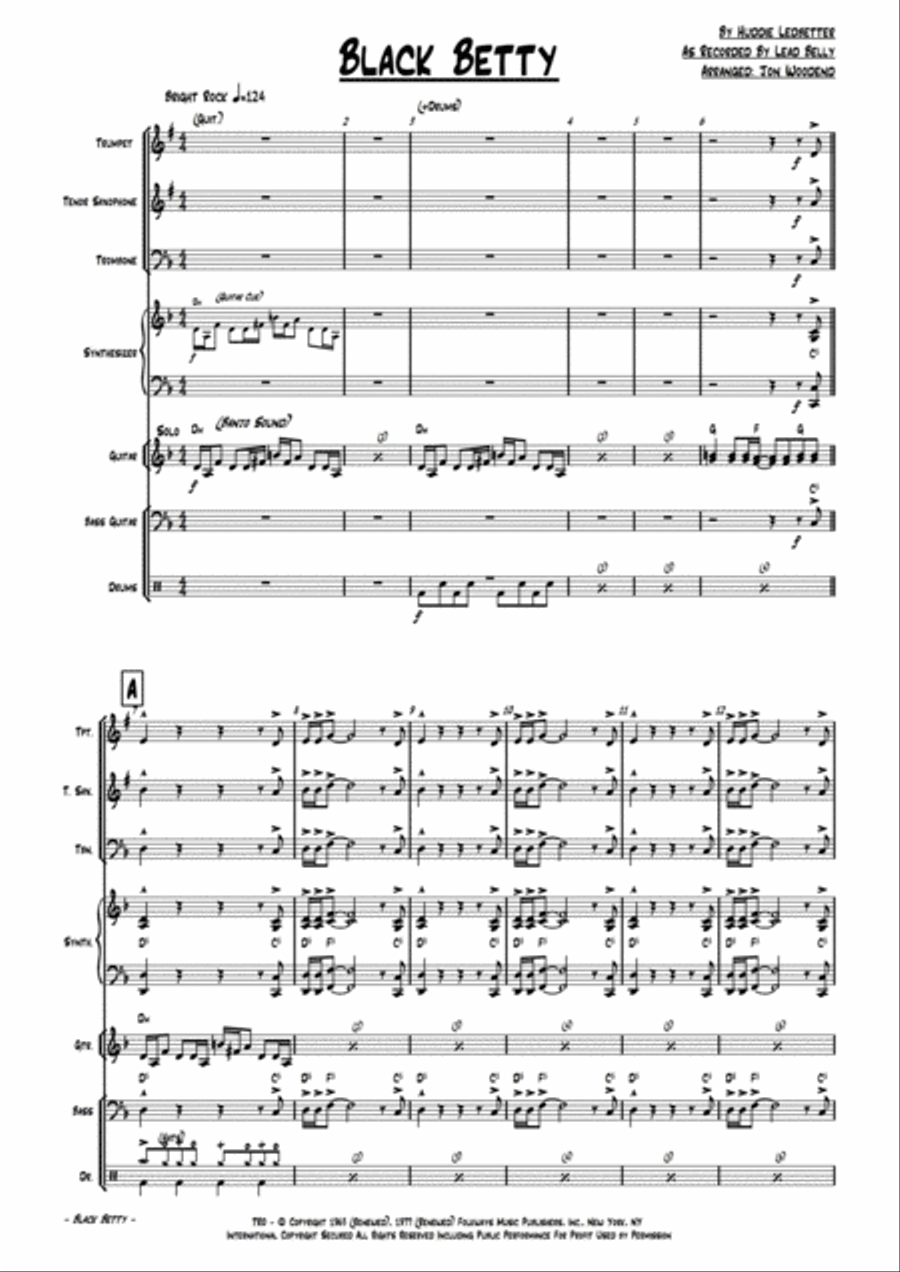 Black Betty Jazz Ensemble scores gallery preview page 4