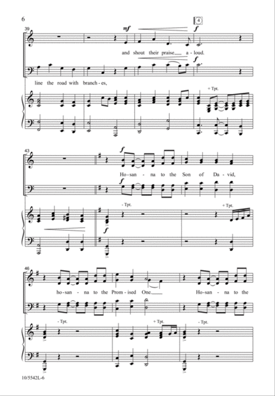 Hosanna to the Son of David 4-Part scores gallery preview page 6